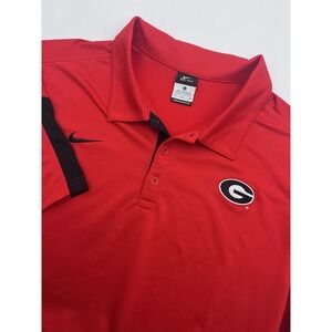 UGA Bulldogs Nike‎ Polo Shirt Men's XL Red/Black Nike Dri-Fit Golf Georgia